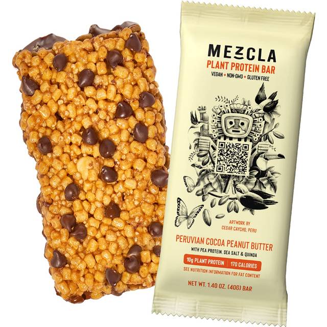 Mezcla Vegan Protein Puff Crispy Bar Peanut Butter Chocolate 12 Bars