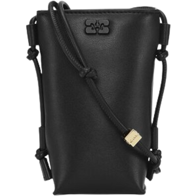 Ganni Bou Recycled Leather Crossbody Bag - Black
