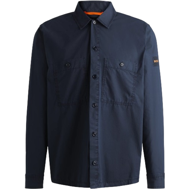 HUGO BOSS Locky 2 Oversized Fit Overshirt - Dark Blue