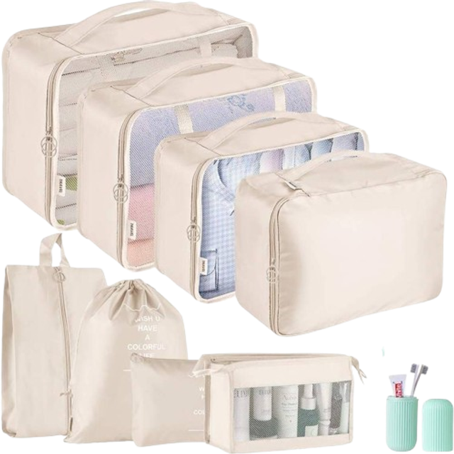Packing Cubes for Suitcase,Geediar 9 PCS Travel Luggage Packing Organizers Waterproof Travel Essentials Bag Clothes Shoes Cosmetics Toiletries Storage