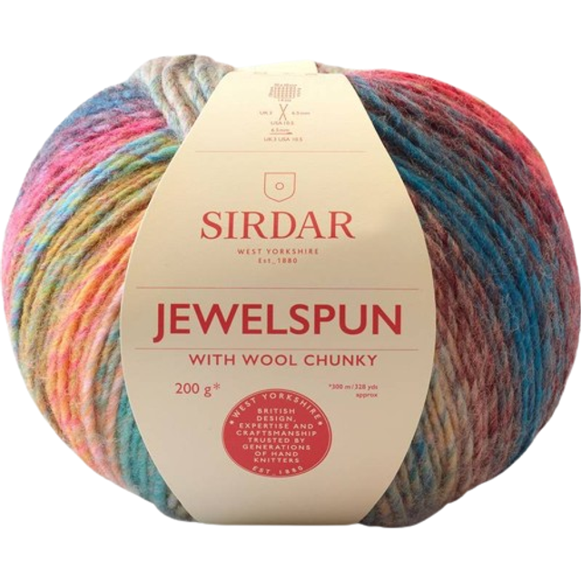 Sirdar Jewelspun Chunky with Wool Yarn Shimmering Sea Glass 200 200g - Multi