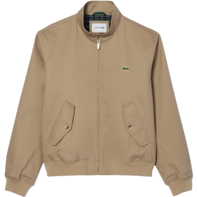 Lacoste water-repellent twill harrington jacket beige