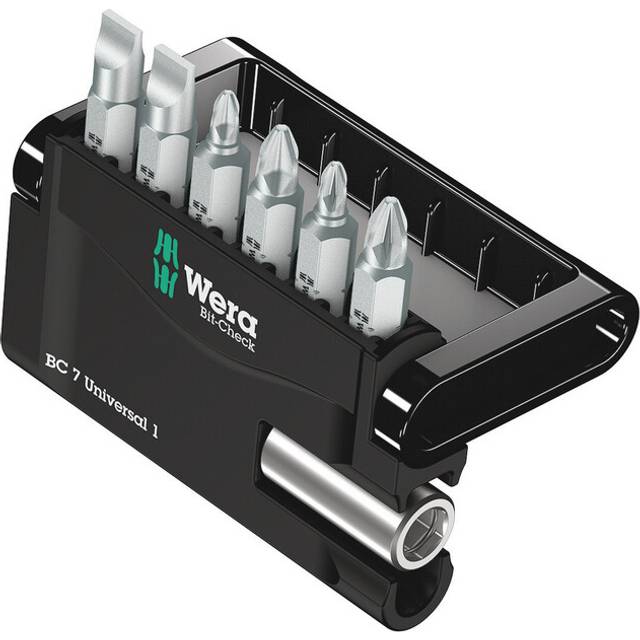 Wera 7 Piece Mini-Check Slotted Phillips and Pozi Screwdriver Bit Set