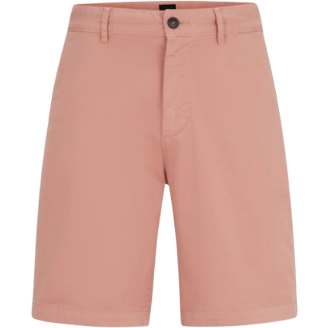 BOSS Herr chino-slim-shorts slim fit shorts av elastisk bomull-twill, Open Pink695, 29