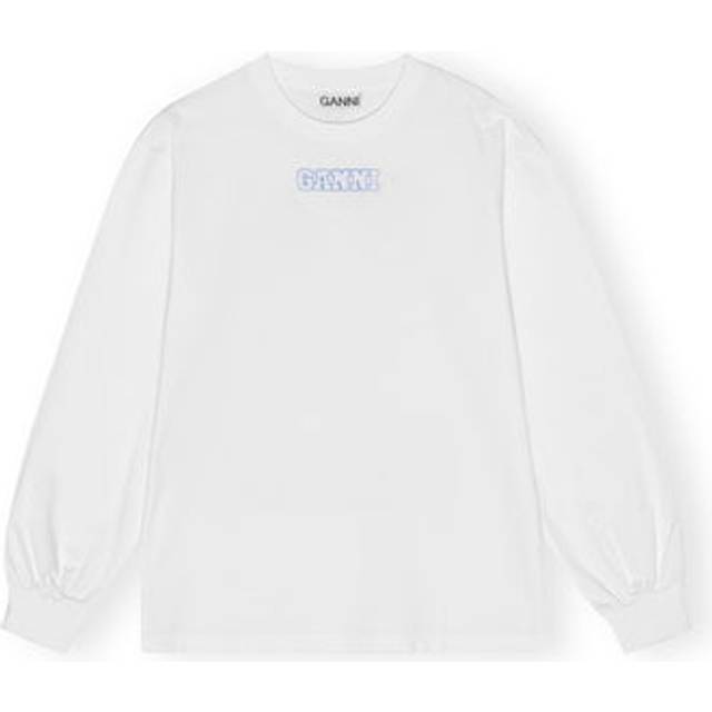 Ganni Future Rose Cotton-Jersey T-shirt - XL - White