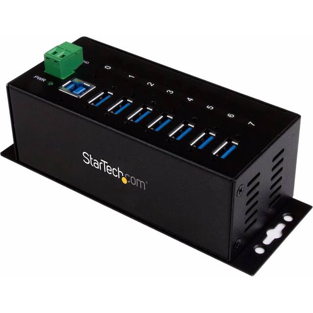 StarTech.com 7-Port Industrial USB 3.0 Hub with ESD Protection~7-Port USB 3.0 Hub (5Gbps) - Metal Industrial USB-A Hub with ESD Protection & 350W Surge Protection - Din Rail Wall or Desk Mountable - TAA Compliant USB Expander Hub