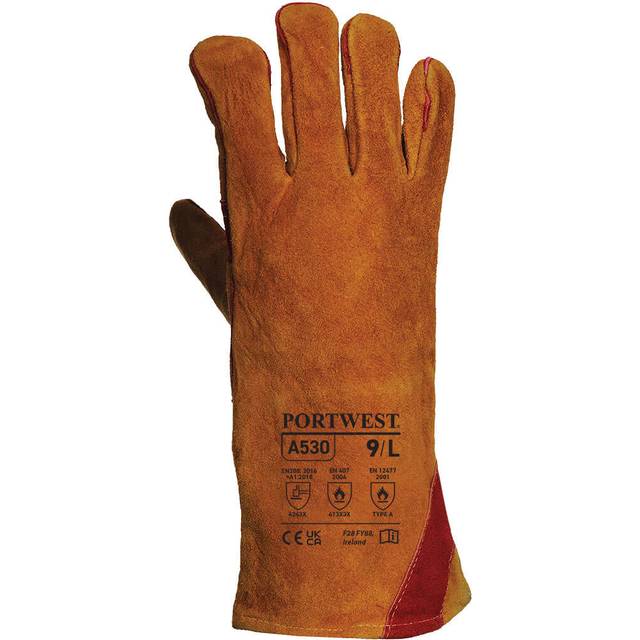 Portwest Reinforced Welding Gauntlet - Brown - XL