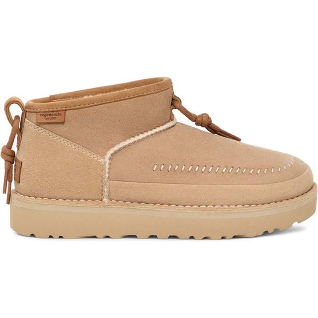 UGG Womens Ultra Mini Crafted Regenerate Boots Sand Natural, 8
