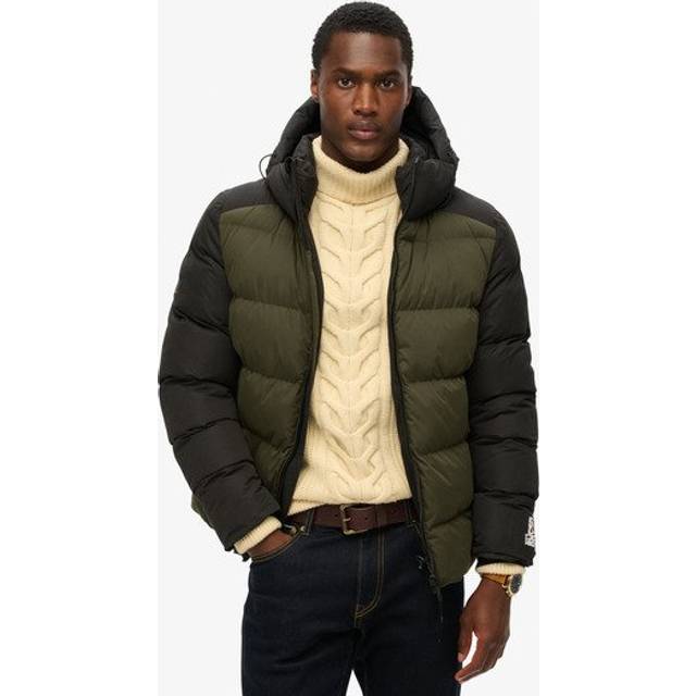 Superdry Hooded Sports Puffer Jacket Black