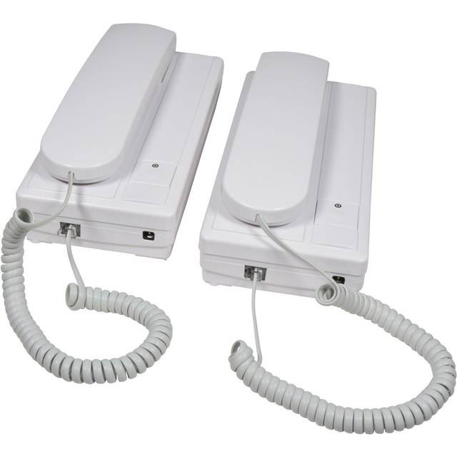 2 two station telephone style intercom system 2-way - battery powered
