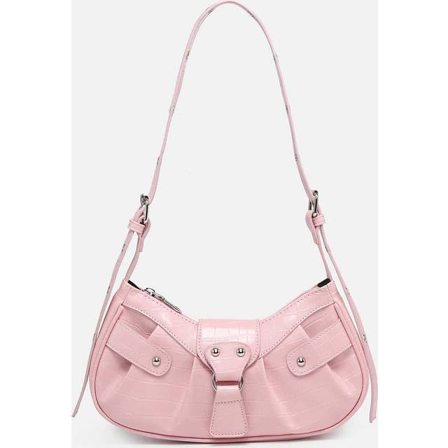 SHEIN Crocodile Embossed Studded Decor Ruched Detail Bag Valentines