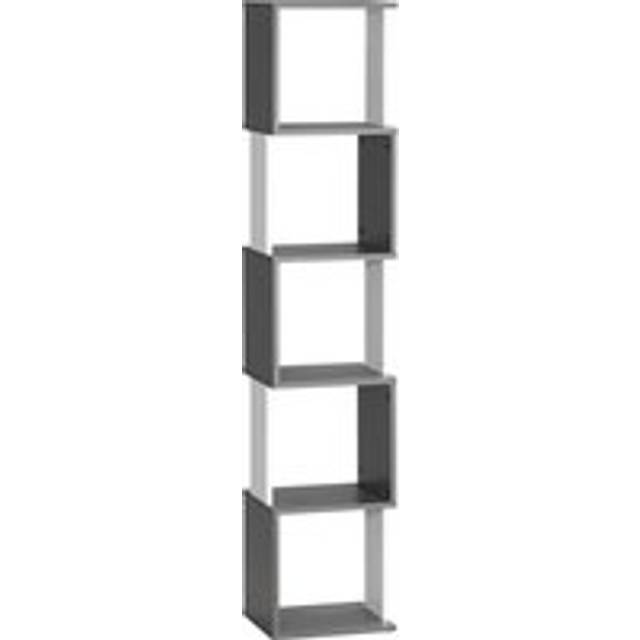 Homcom Modern 5-tier Bookshelf, Freestanding Bookcase Storage Shelving For Living Room Home Office Study, Dark Grey