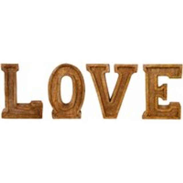 Hand Carved Wooden Embossed Letters Love