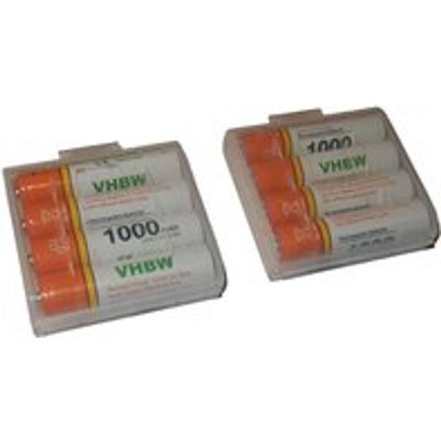 8x aaa Micro Battery compatible with Panasonic KX-TGH720, KX-TGH722, KX-TGH723, KX-TGJ310 Wireless Landline Phone (1000mAh, 1.2 v, NiMH) orange - Vhbw