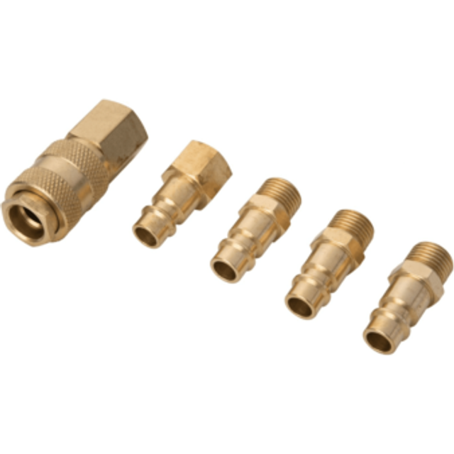 BlueSpot 5pc Euro Air Line Hose Fittings Compressor Connector Coupling 1/4" BSP
