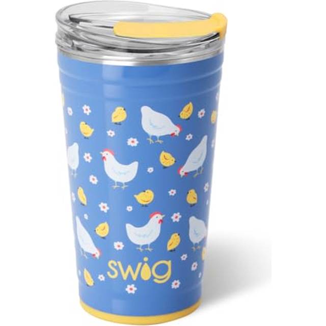 Swig Life 24oz Party Cup  Stackable Insulated Travel Coffee Tumbler with EZ Slider Lid  Cup Holder Friendly Travel Thermos  Stainless Steel 24 oz Tumb