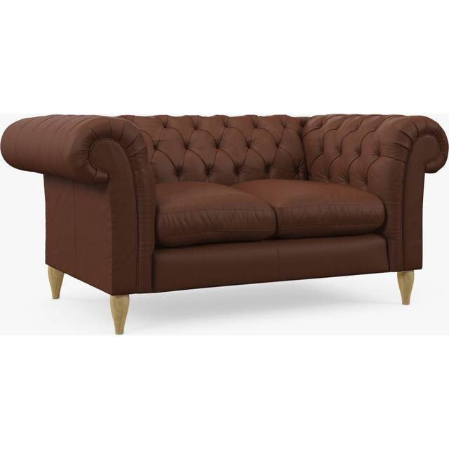 John Lewis Cromwell Small 2 Seater Leather Sofa, Light Leg
