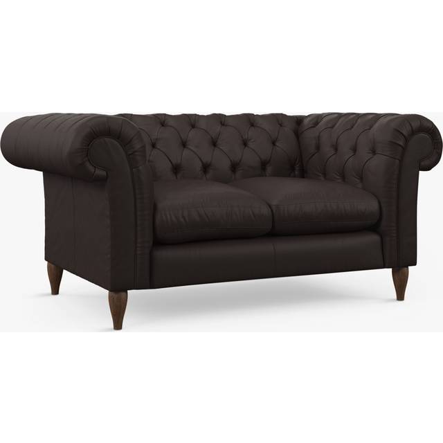 John Lewis Cromwell Small 2 Seater Leather Sofa, Dark Leg