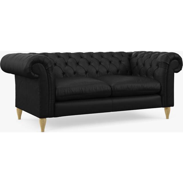 John Lewis Cromwell Large 3 Seater Leather Sofa, Light Leg