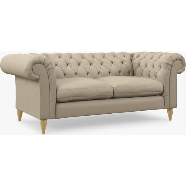 John Lewis Cromwell Large 3 Seater Leather Sofa, Light Leg