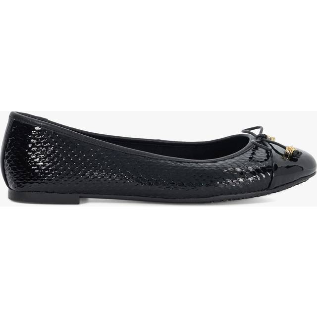 Dune London Wide Fit Hallo Toe Cap Ballet Pump - Black, Black, Size 4, Women