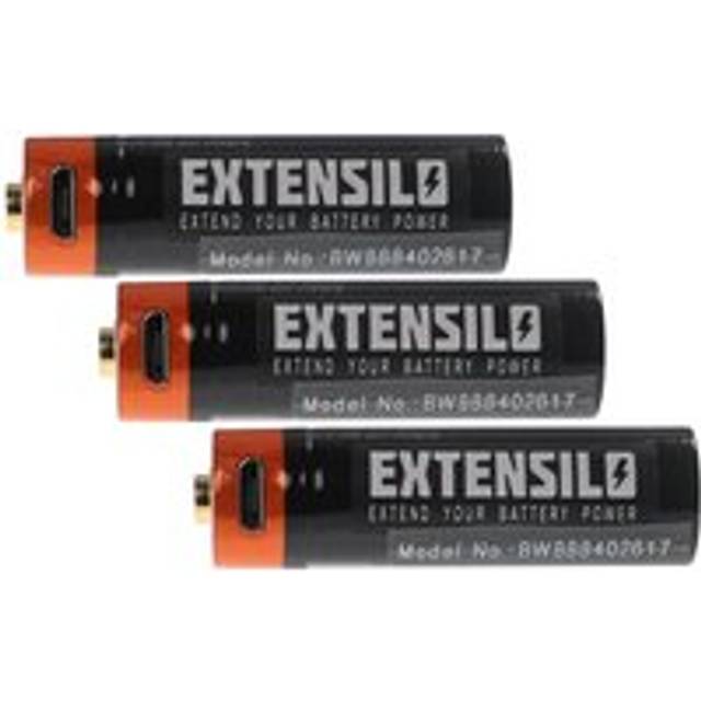 Extensilo - 3x aa Mignon Battery - with Micro usb Connector, (920mAh, 1.5 v, Li-ion)