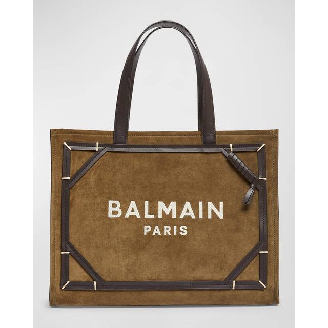 Balmain Khaki B-Army Shopper Tote - U39 Kaki/Chocolat/Cr - UNI