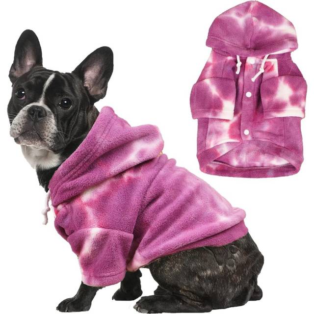 Tie Dye Dog Clothes Hoodie, Pet Winter Coat, Puppy Sweatshirts for Small Dogs Boy Girl