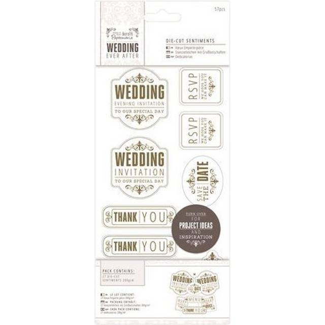 Papermania Wedding Invitation Mixed Die-Cut Sentiments ~ Gold