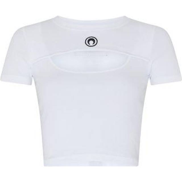 Moon Logo Ribbed T-Shirt - White