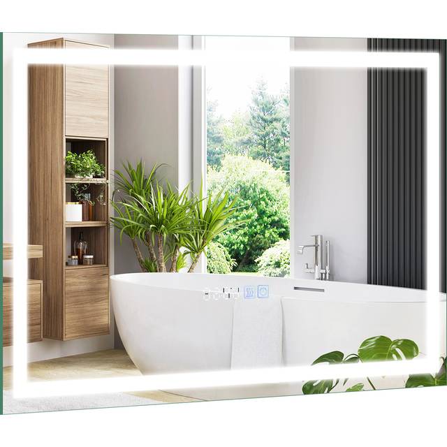75 x 50 CM LED Wall Mounted Rectangle Mirror with 3-Color Dimmable Lights