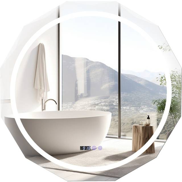Wall Mounted Mirror with Dimmable 3-Color Lights and Memory Function