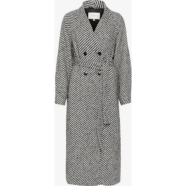 Gestuz, Double-Breasted Coats, female, Gray, M, Boucle Coat with Belt
