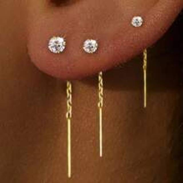 3st Tofs Cubic Zirconia 925 Sterling Cubic Zirconia Silverörhänge för kvinnor Klassiskt droppörhänge 18K guld Lämplig för mamma Present Bröllopssmycke