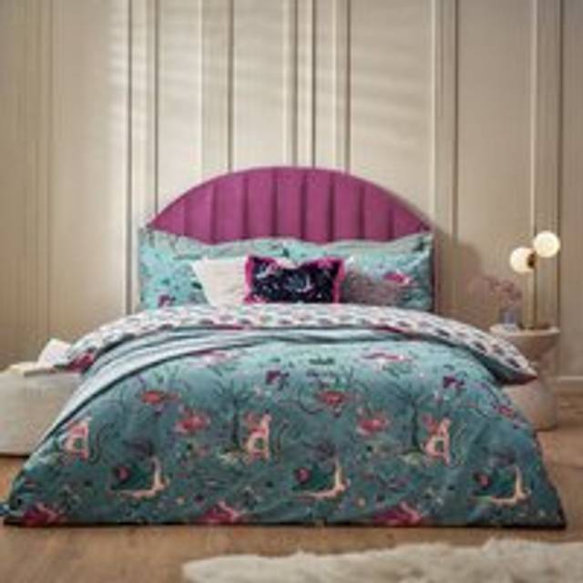 Furn Athena Reversible Duvet Cover and Pillowcase Set - Blue