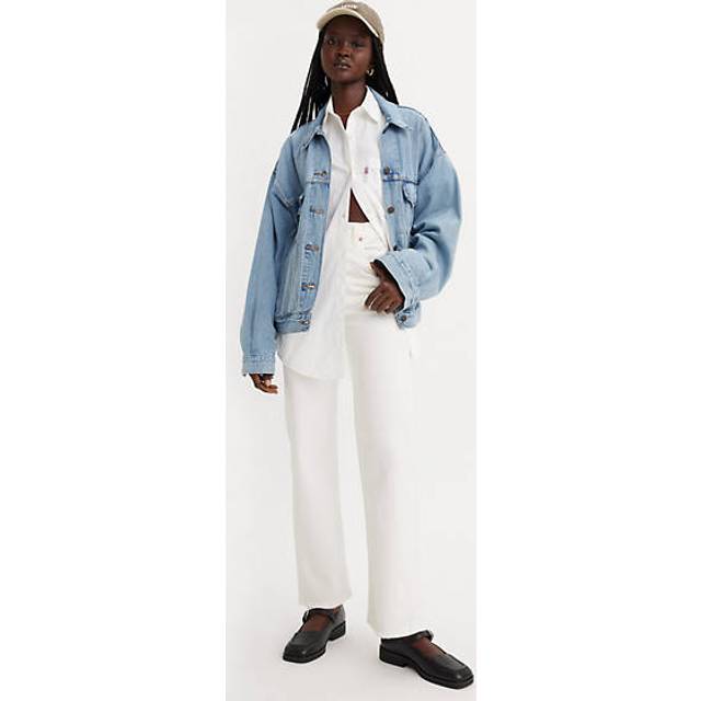 Ribcage ankeljeans med raka ben - Vit / Cloud Over - 25X29