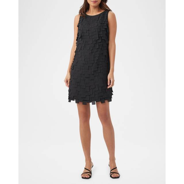 Valdis Sleeveless Fringed Mini Dress - BLACK - 2