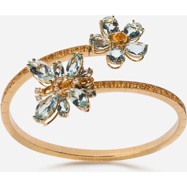 Dolce & Gabbana Butterfly Bracelet 18-carat Yellow Gold And Aquamarines - Woman Bracelets Gold M