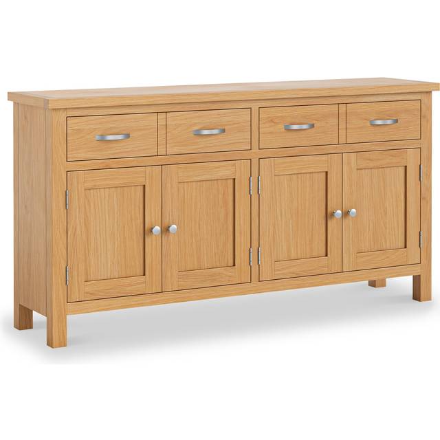 London Oak 4 Door Extra Large Sideboard | Solid Wood | Roseland
