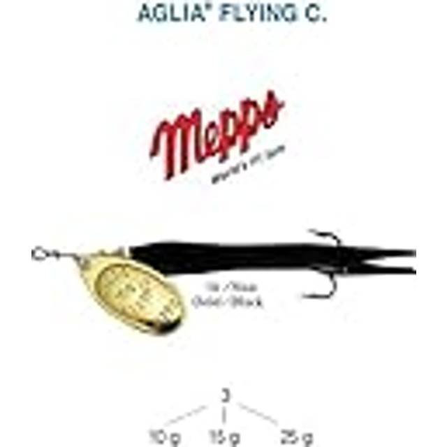 MEPPS AGLIA Flying C 10 g 15 g 25 g, 5 färger, öring lax brosch bar (svart-guld, 15 g)