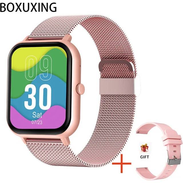 (Mesh belt pink) 2024 New Smart Watch Women Bluetooth Call Watch Fitness Tracker Waterproof