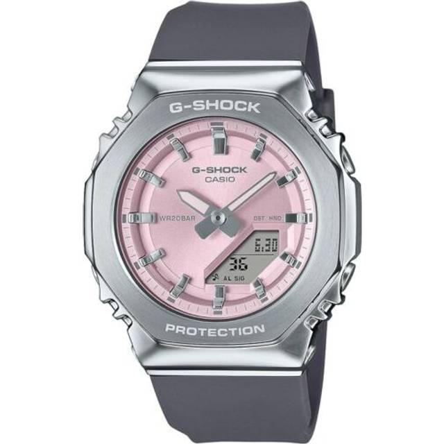 Casio g-shock gm-s2110-4ajf pink dial minimal design analog digital watch