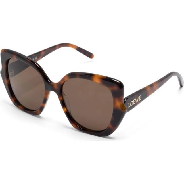 Loewe, Sunglasses, female, Brown, 55 MM, Thin Brown Sunglasses with Havana Frame