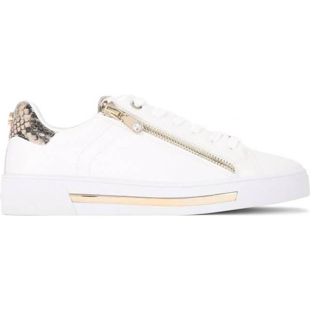Carvela Womens Diamond Zip Sneakers - White - Size UK 8