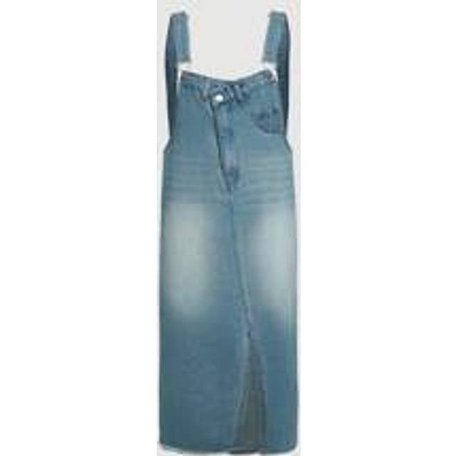 Teen Girl Vintage Denim Pinafore Klänning med korsade ryggremmar, All-Match Style - Mediumtvätt (14Y,13Y,16Y,15Y)