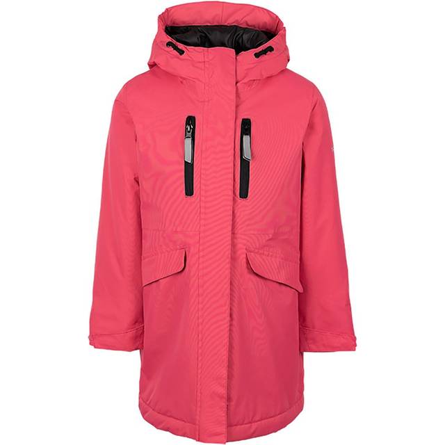 Trespass girls waterproof jacket long length padded with hood roseview