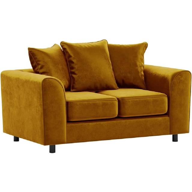 Brooklyn Foam 2 Seater Sofa - Gold (80cm H X 150cm W X 85cm D)