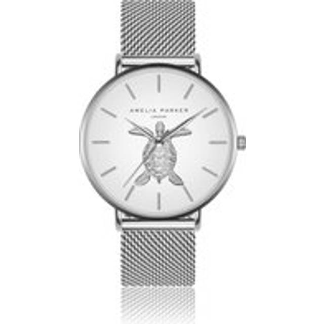 Women's watch Amelia Parker Sand Turtle Mesh - Argenté