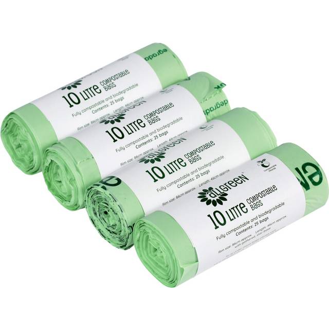 10L All-Green Compostable Kitchen Caddy Liners (Large) - 4 Rolls - One Size
