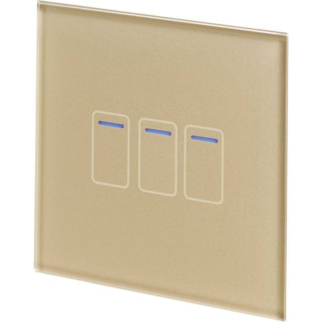 Retrotouch 3 Gang 1 Way Brass Glass Touch Switch 01422
